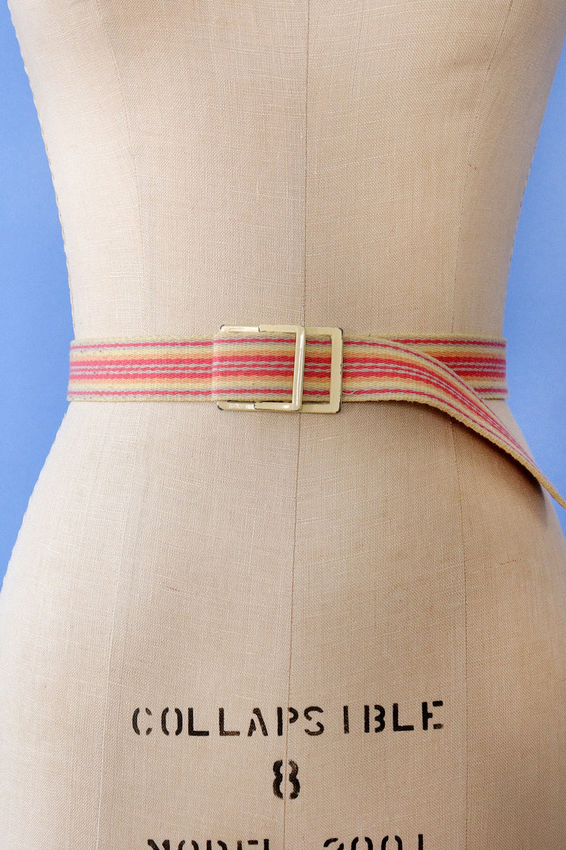 Grapefruit Webbed Belt XS-L