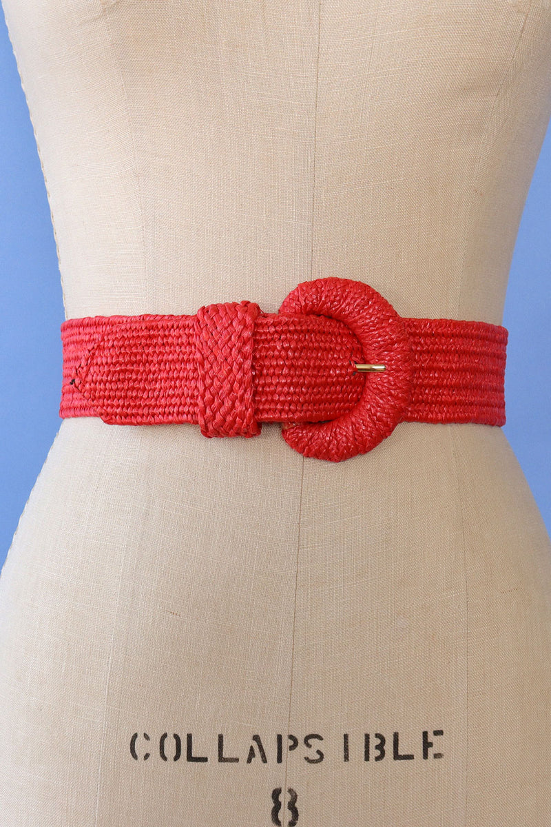Cherry Red Woven Belt XS-L