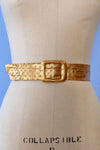Perforated Gold Leather Belt