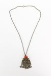 Coral Red Fringe Pendant Necklace