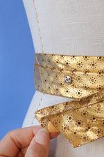 Perforated Gold Leather Belt