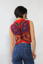 Halston Crochet Butterfly Top XS