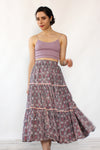 Jeanette Pink Paisley Tiered Skirt S