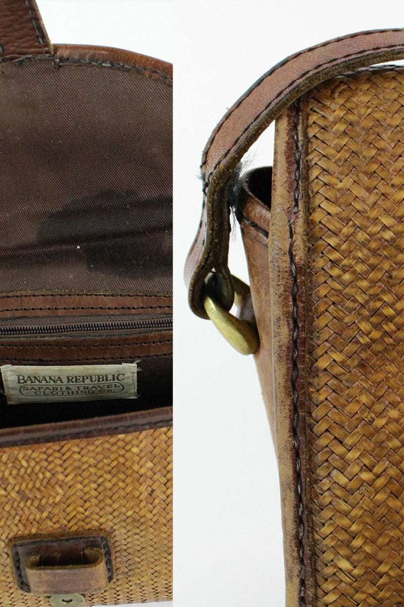 banana republic leather backpack Vintage 90's Drawstring Laundry Duffle Bag CobbleStore Vintage Barrel Straw Bag
