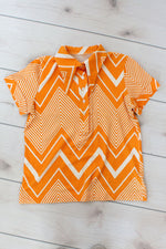 Orange Chevron Top S/M