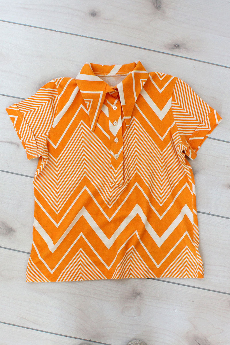 Orange Chevron Top S/M