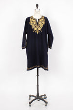 Wool Embroidered Tunic Dress