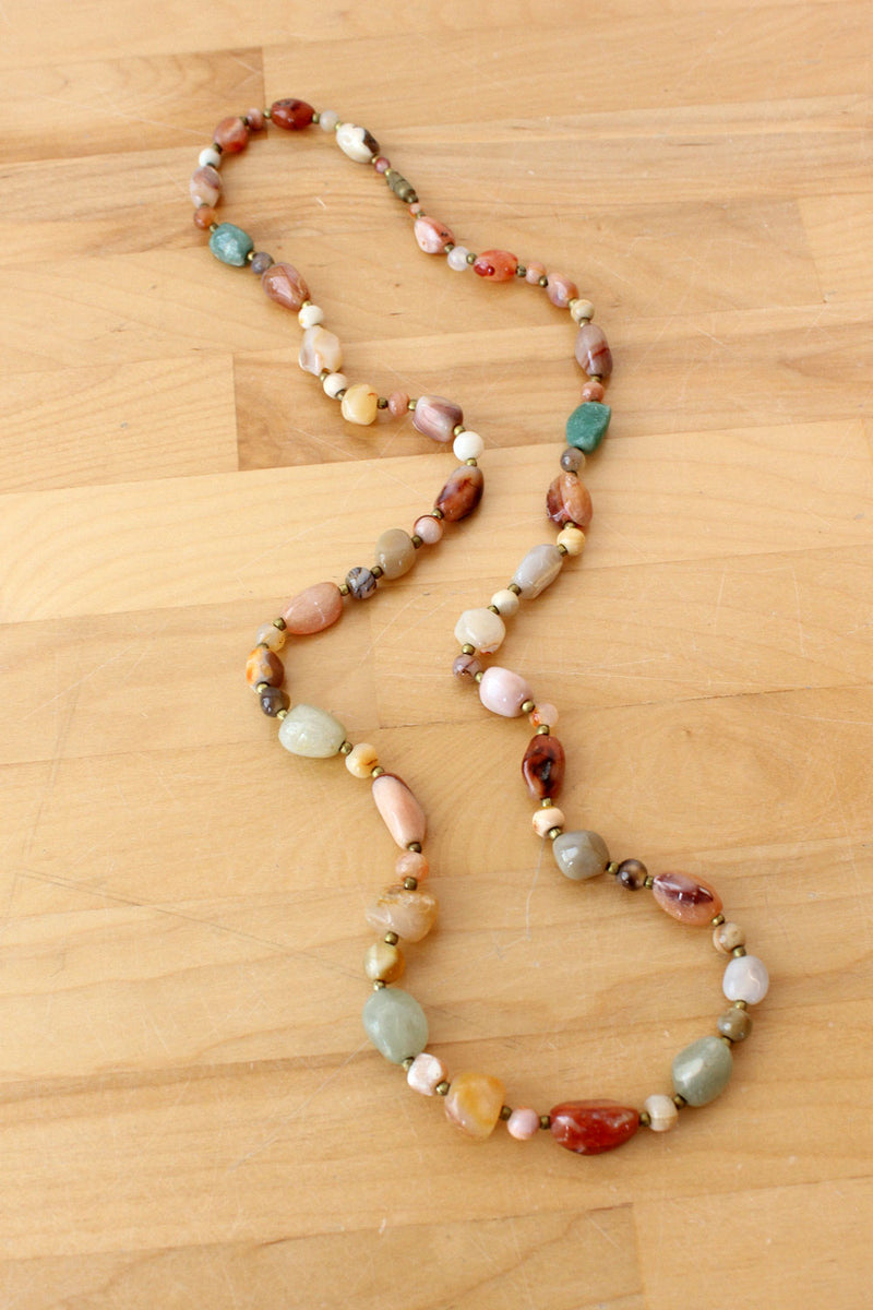 Polished Earthtone Stone Necklace