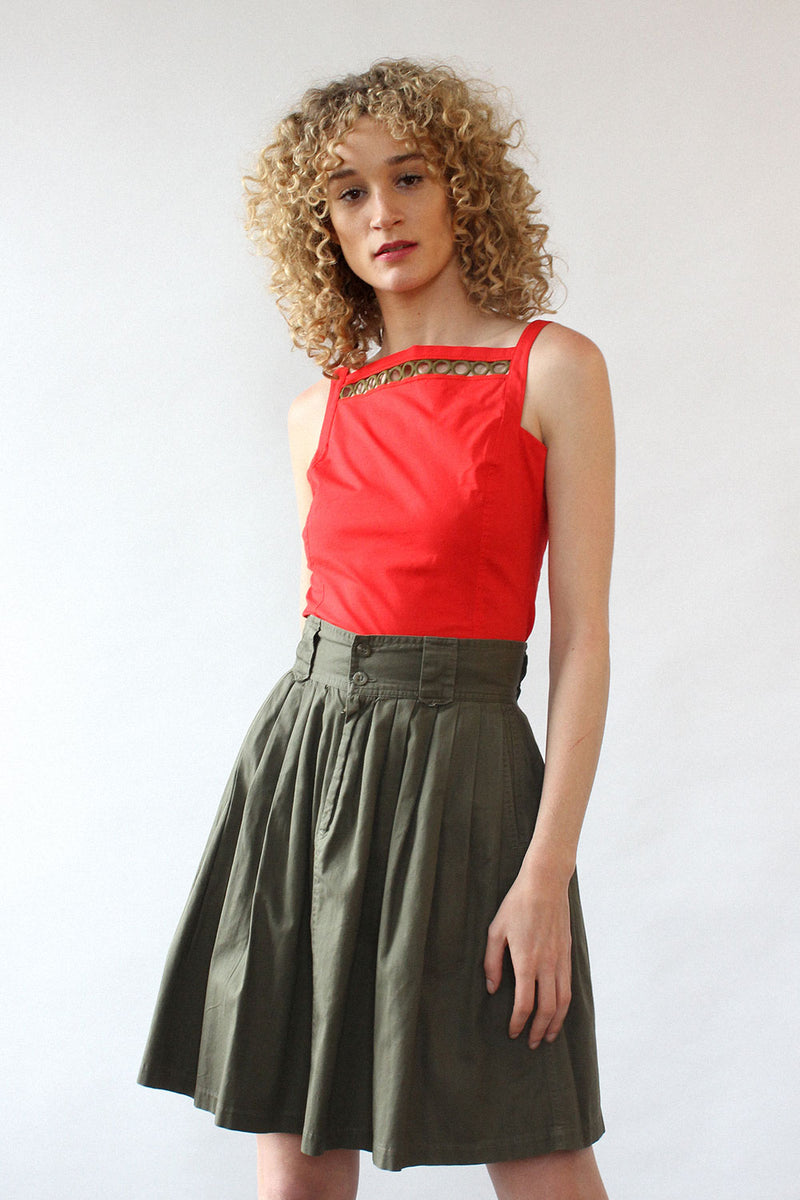 Olive Green Pleated Skirt XS/S