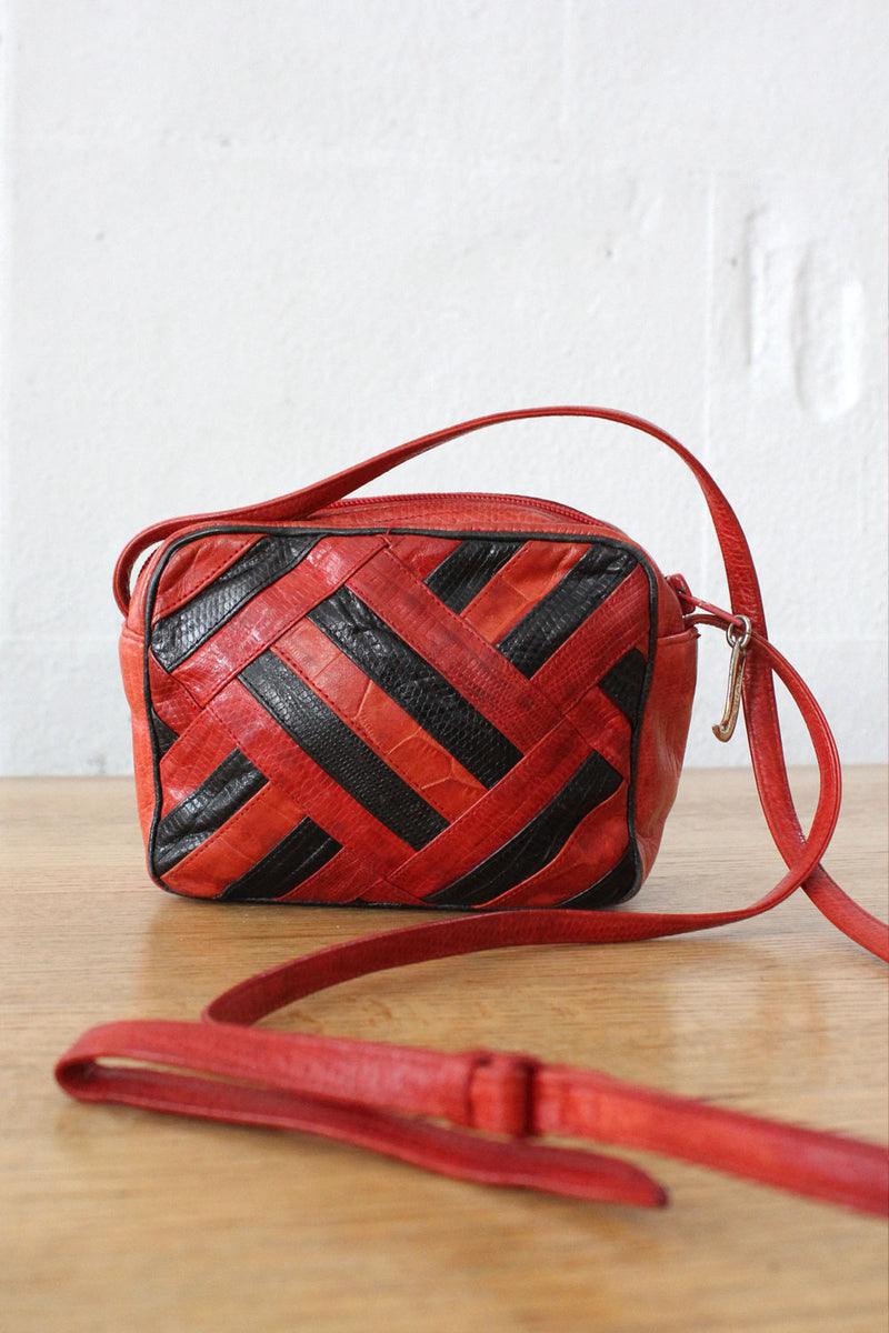 Sharif Stripey Leather Crossbody
