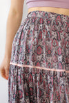 Jeanette Pink Paisley Tiered Skirt S