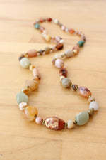 Polished Earthtone Stone Necklace