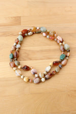 Polished Earthtone Stone Necklace