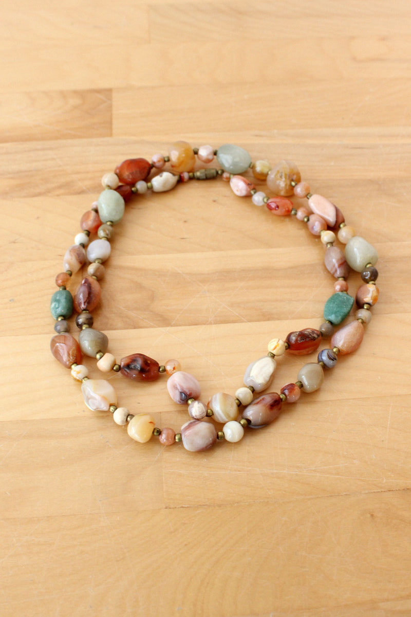 Polished Earthtone Stone Necklace