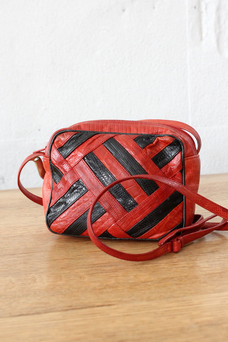 Sharif Stripey Leather Crossbody