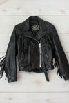 Black Fringe Moto Jacket S