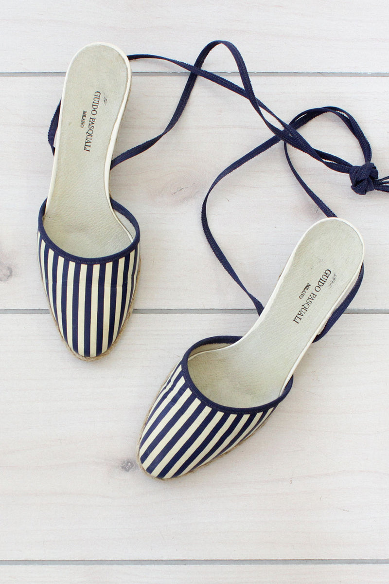 Navy Striped Espadrilles 7