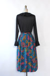Nina Hazan Teal Floral Skirt M/L
