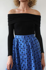 Claudette Polka Dot Button Skirt XS