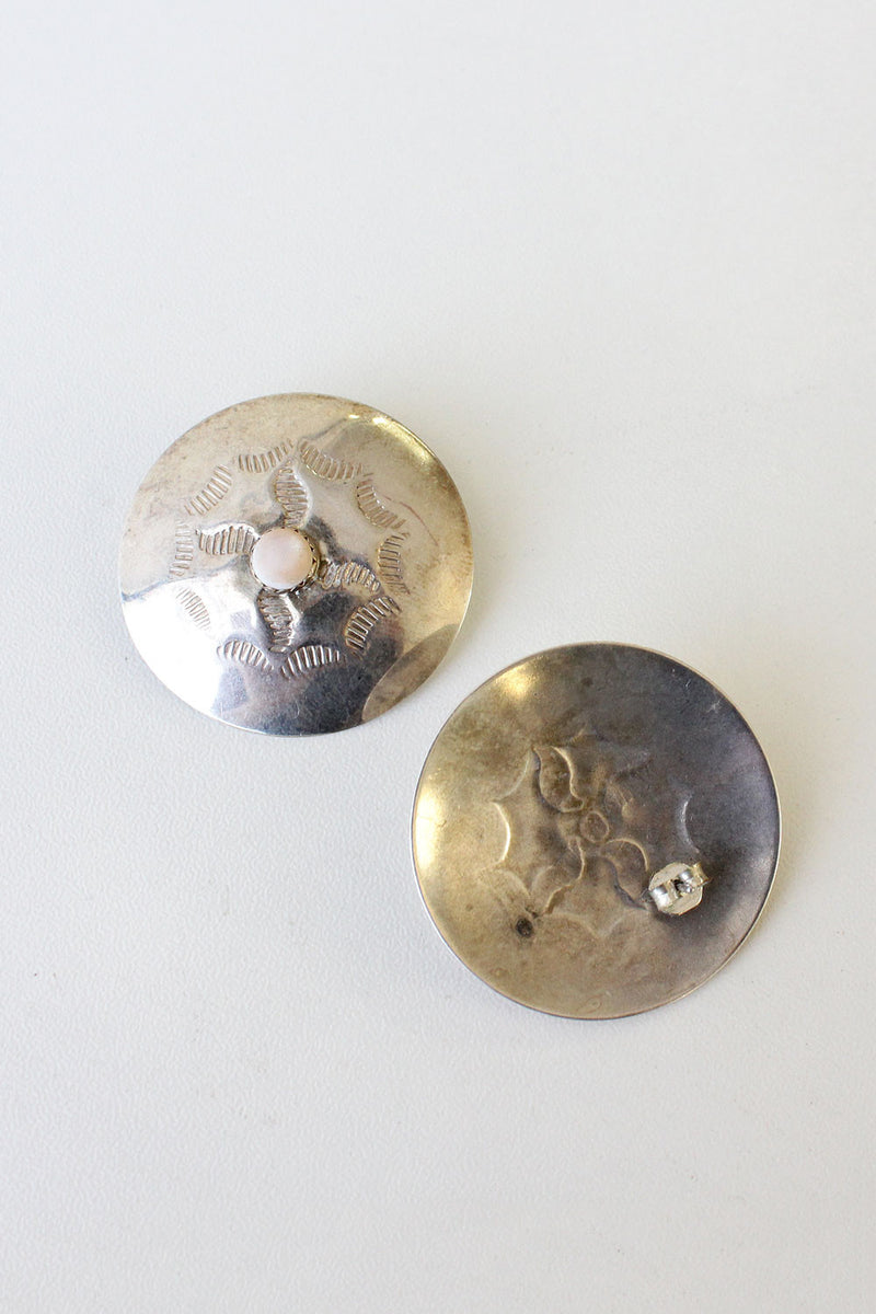 Silver Etch Stud Earrings
