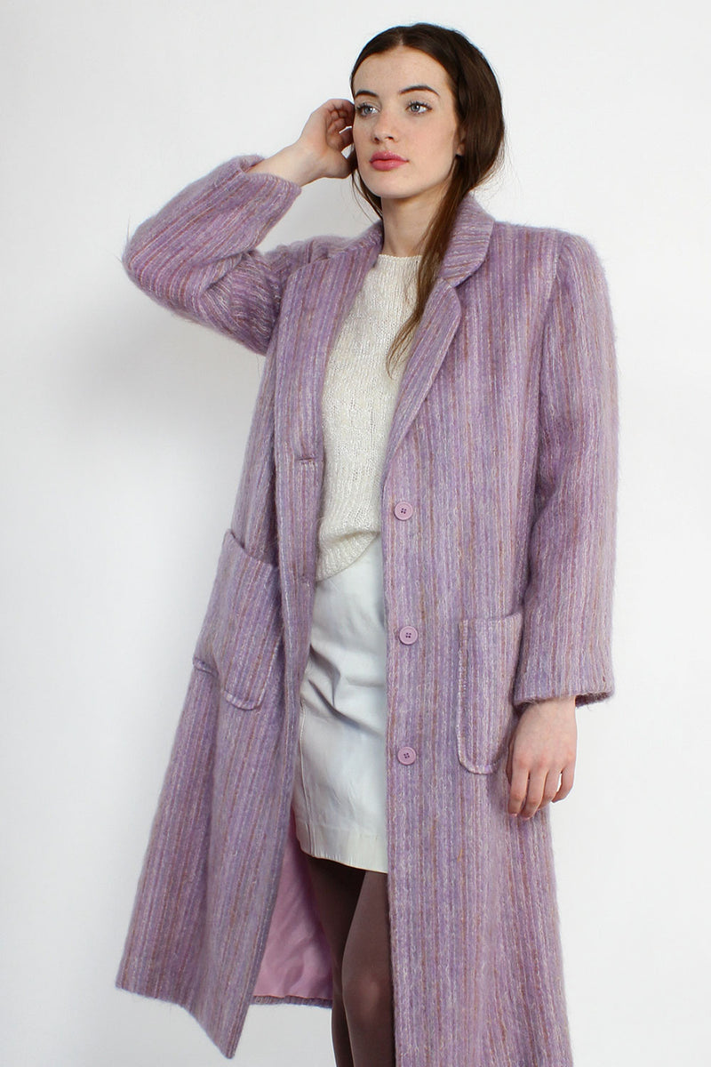 Lavender Mohair Tailored Coat M