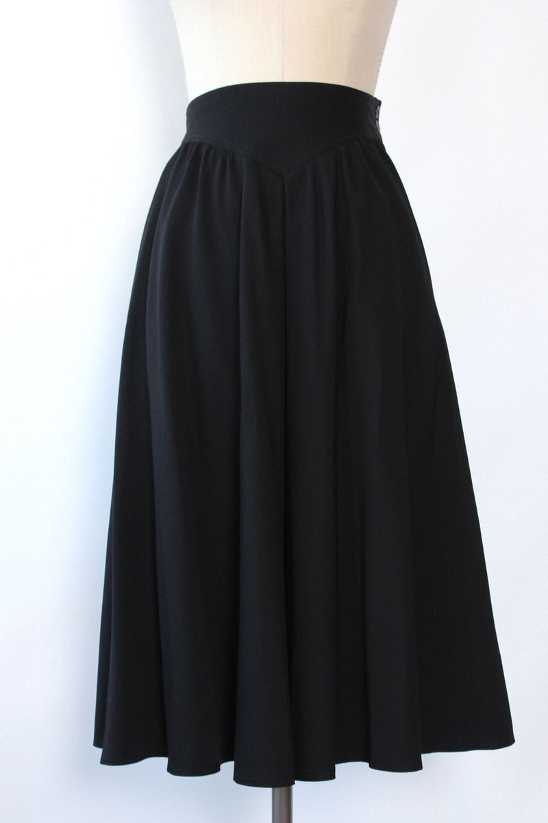 Yoked Wool Flare Skirt M