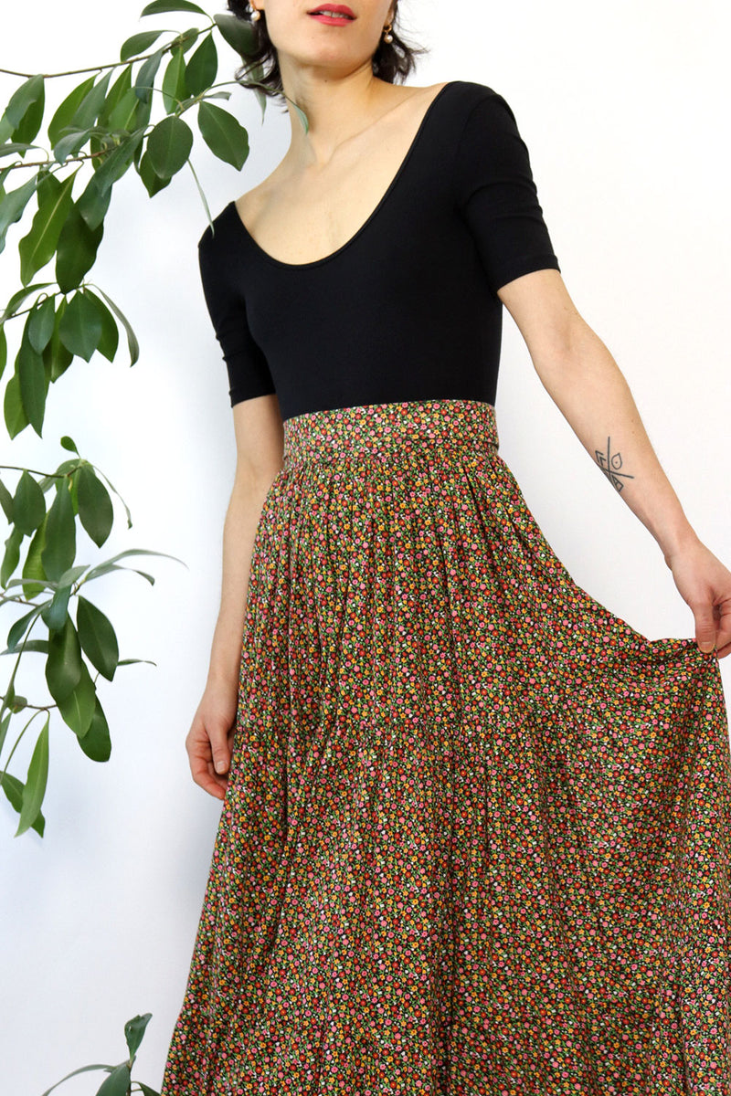 Ditsy Floral Full Sweep Skirt S