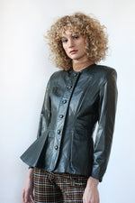 Ivy Leather Peplum Jacket XS/S