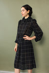 Windowpane Ruffle Dress XS/S