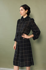 Windowpane Ruffle Dress XS/S