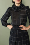 Windowpane Ruffle Dress XS/S