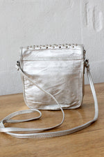 Studded Silver Leather Crossbody