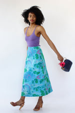Calypso Raw Silk Maxi Skirt XS