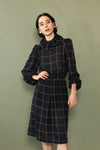 Windowpane Ruffle Dress XS/S