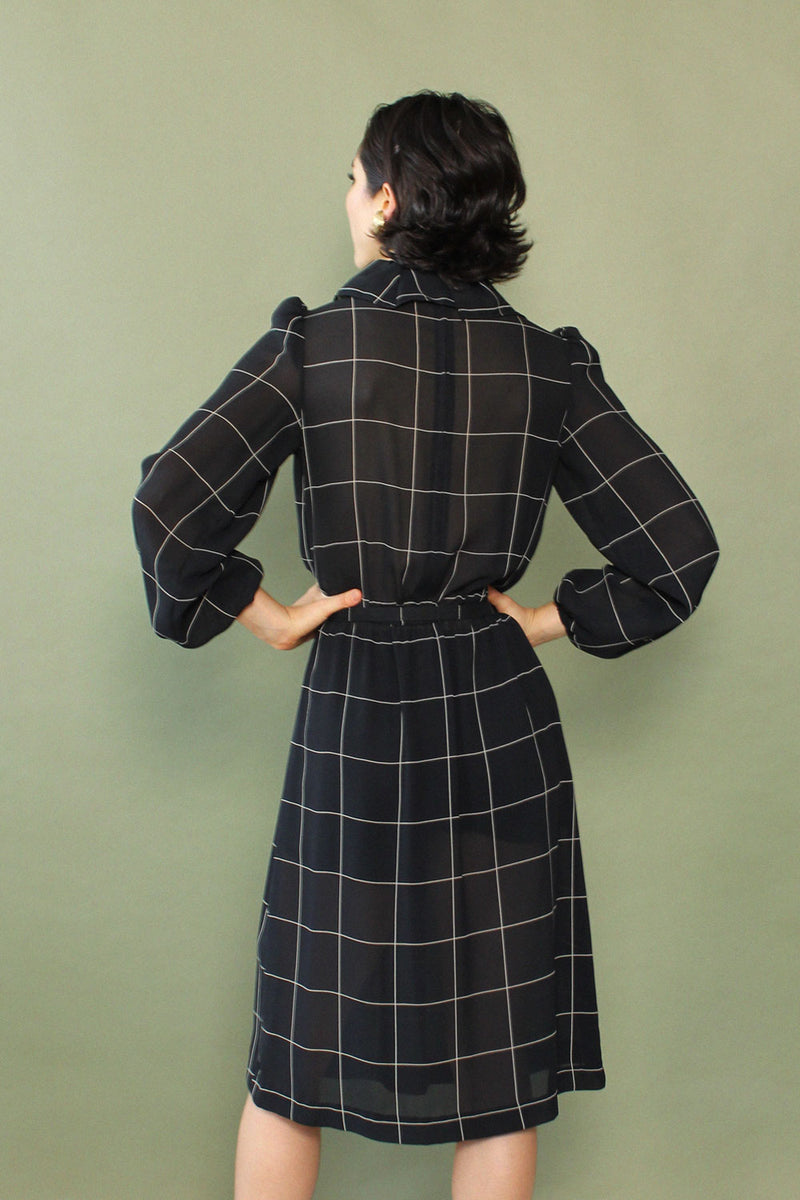 Windowpane Ruffle Dress XS/S