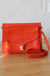 Tomato Red Leather Lock Satchel