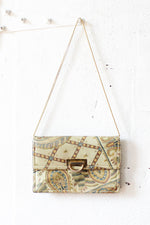 Painted Paisley Leather Convertible Bag
