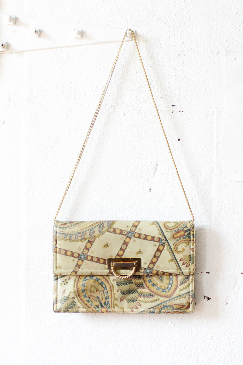 Painted Paisley Leather Convertible Bag
