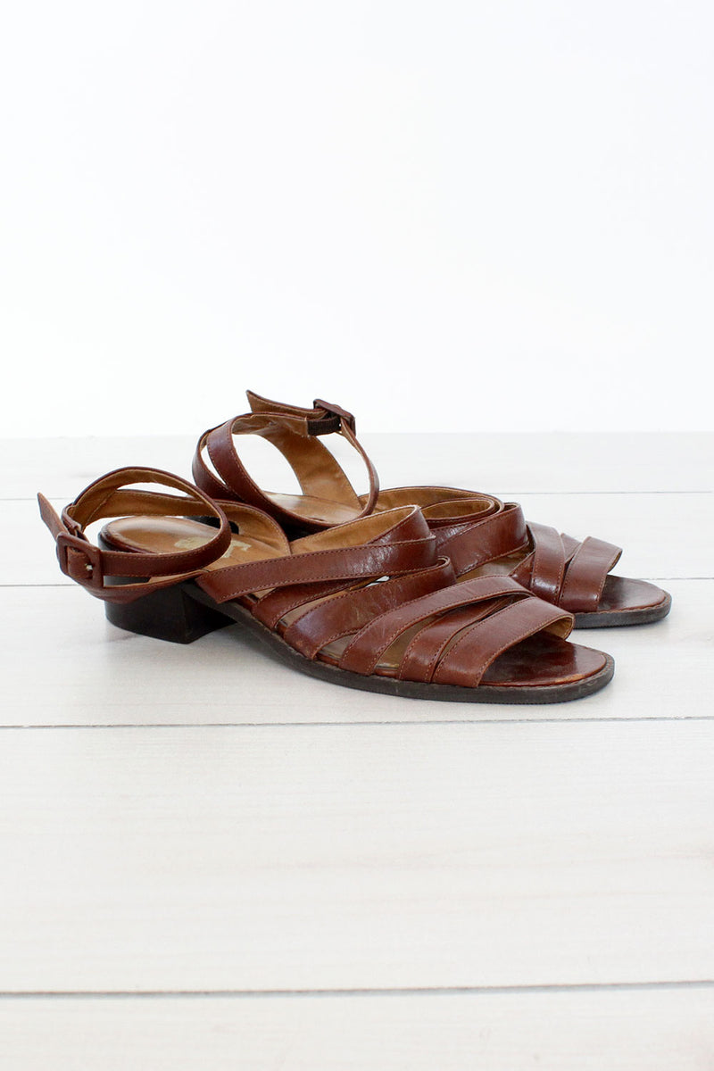 Strappy Leather Sandals 8 1/2