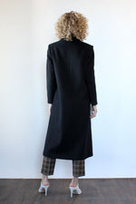 Tailored Black Wool Coat M