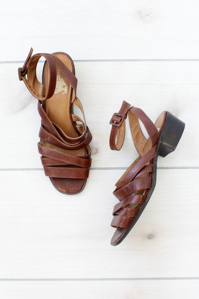 Strappy Leather Sandals 8 1/2