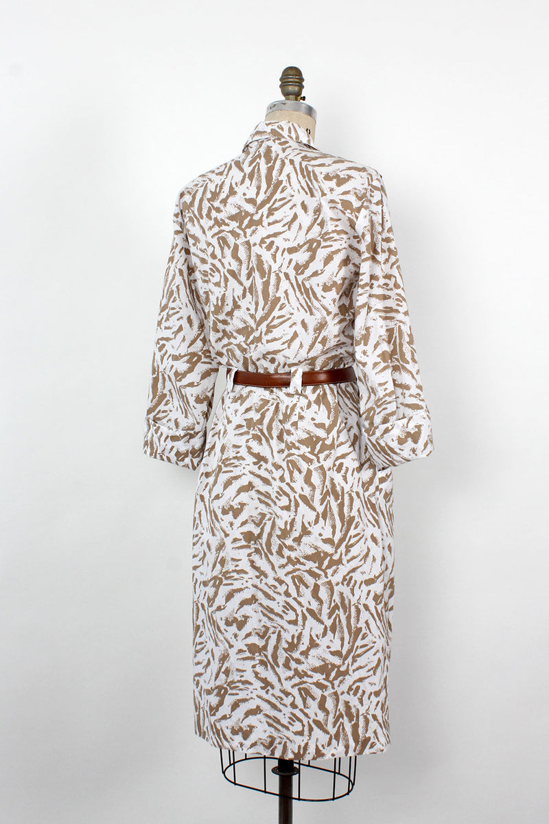 Darian Abstract Sepia Dress S/M