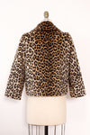 Leopard Faux Fur Crop Jacket S