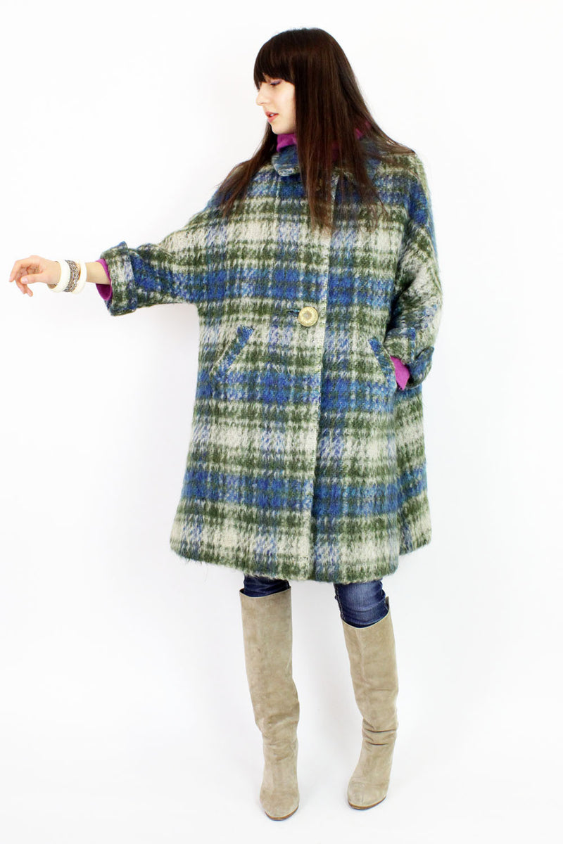 SALE... Plaid Swing Coat