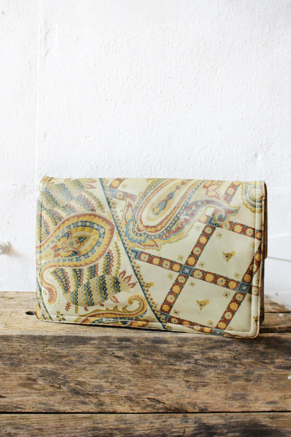 Painted Paisley Leather Convertible Bag