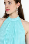 Tiffany Blue Accordion Halter Dress XS/S