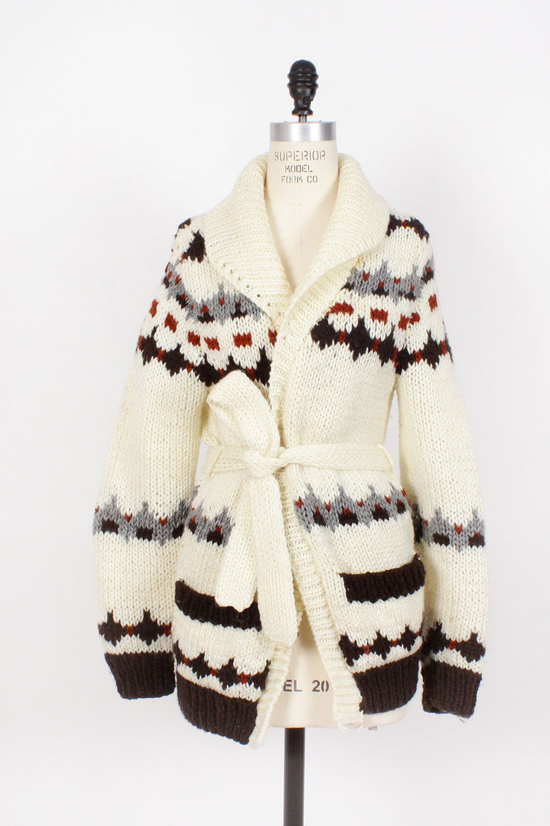 Chunky Belted Ann Cardigan M