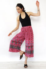 Magenta Prism Print Silk Gauchos S