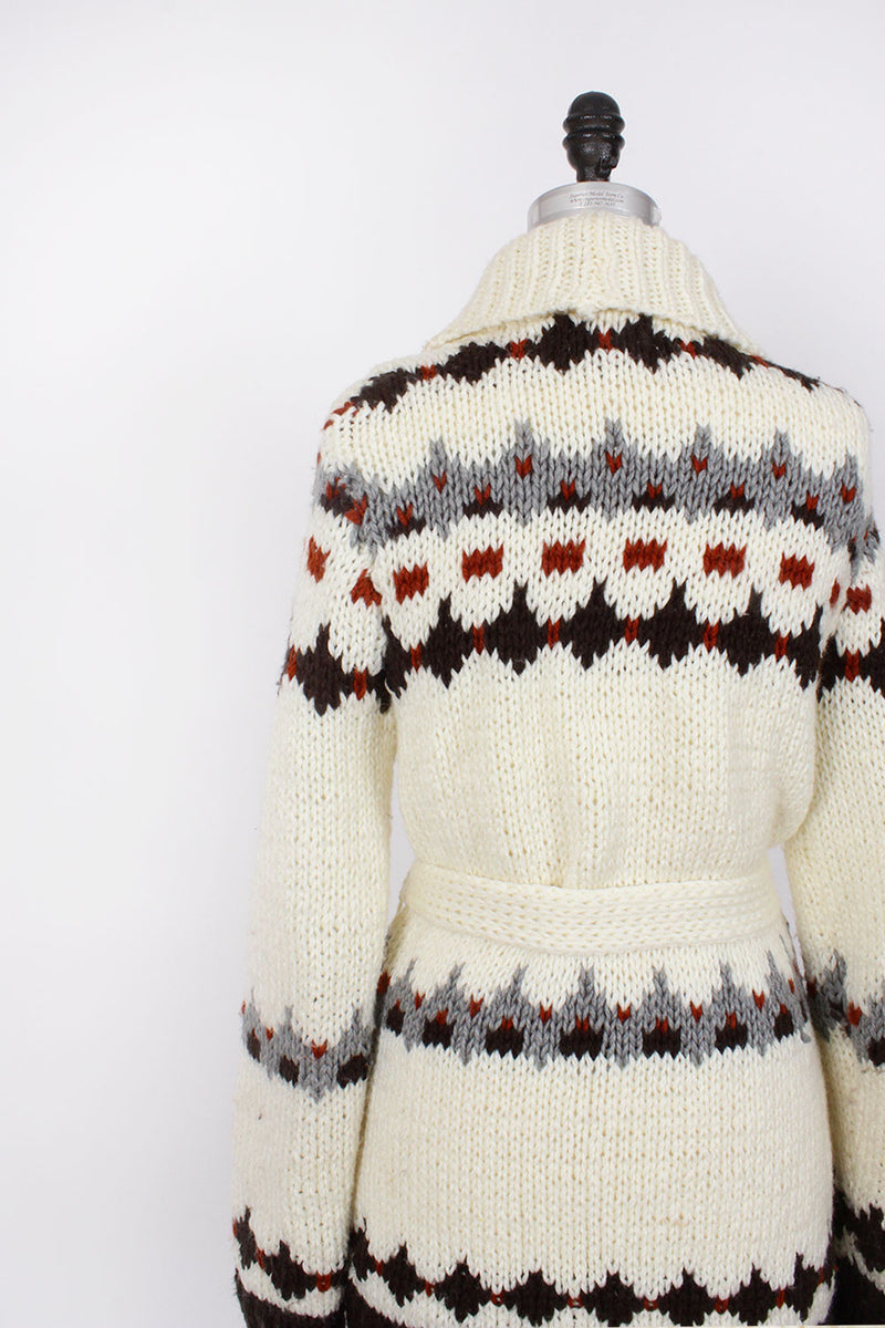 Chunky Belted Ann Cardigan M