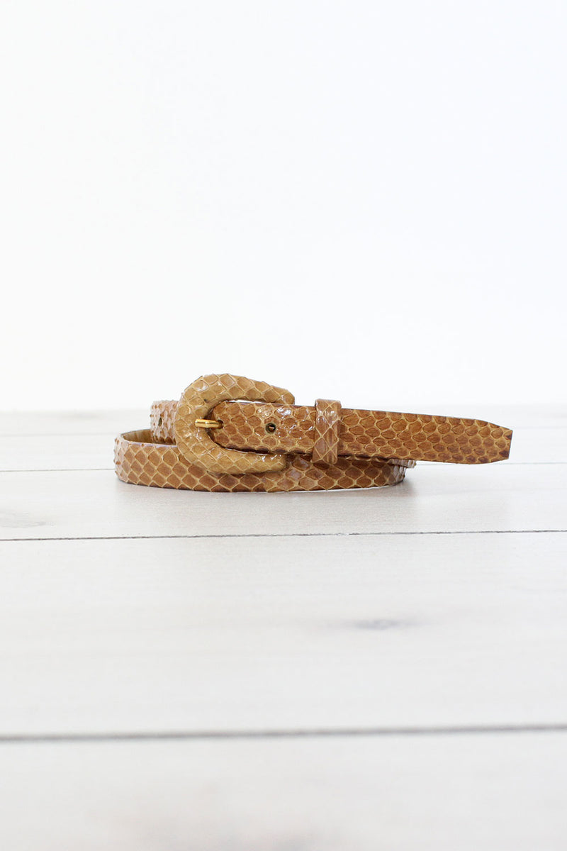 Nude Snakeskin Belt